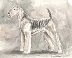 Airedale Monochrome Painting