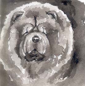 Chow Chow Sepia Painting
