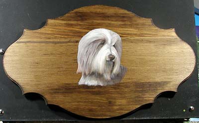 French Provincial Style Leash Rack - Bearded Collie