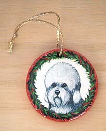 Small Flat Hardwood Ornament - Dandie Dinmont Terrier