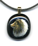 Painted Glass Pendant - Shetland Sheepdog