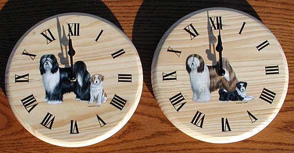 Tibetan Terrier Round Clocks
