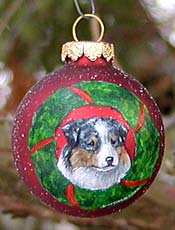 Small glass ornament - Australian Shepherd