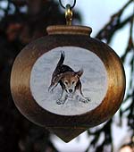 Turned Hardwood Ornament - Beagle